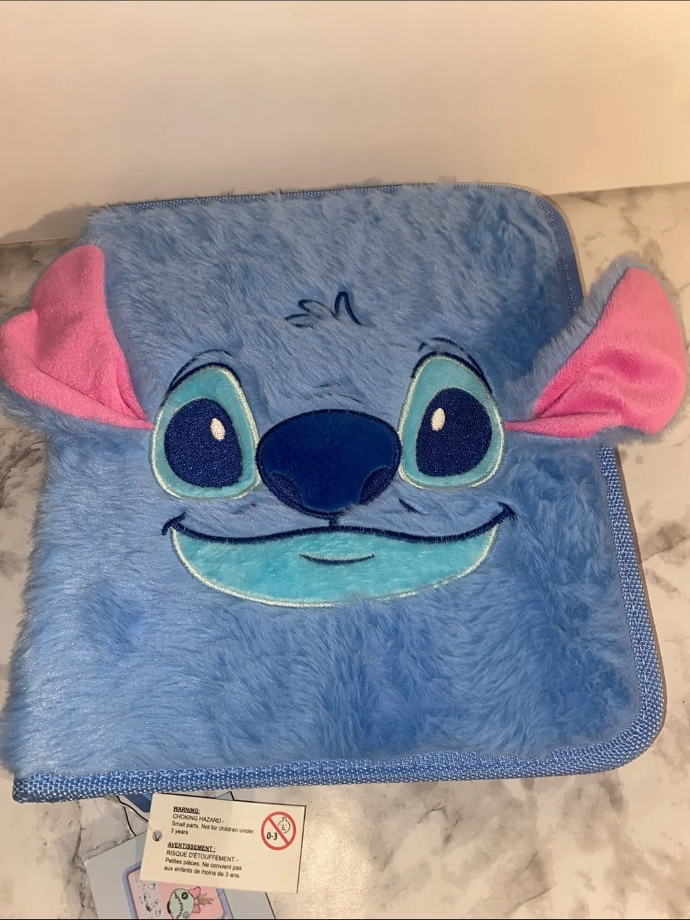 Claire's Blue & Pink Stitch Plush Pencil Case